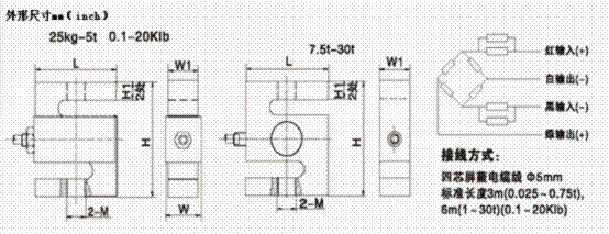 H3-C3-1T-6B稱重傳感器平面圖