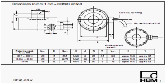 HBM C9B/1KN測(cè)力傳感器