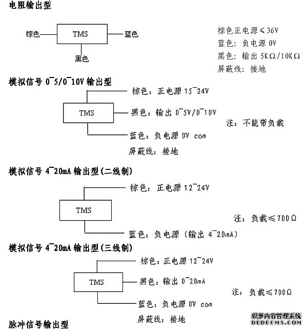 位移傳感器接線圖